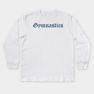 Gymnastics Gradient Text Kids Long Sleeve T-Shirt